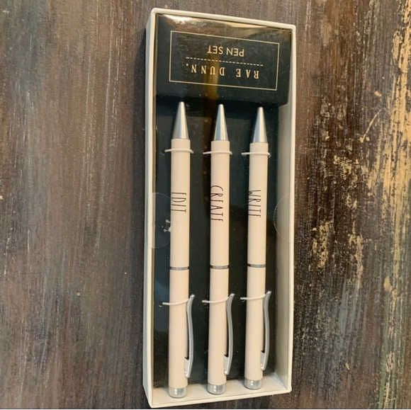 Rae Dunn Trendy 3pc ballpoint pen set new in box - Picture 2 of 3